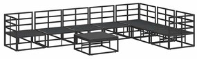Conjunto de Sofá de Jardim 8 pcs Preto 70 x 70 x 32 cm Alumínio