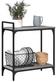 Carrinho cozinha 60,5x31x72,5 cm derivados madeira cinza sonoma