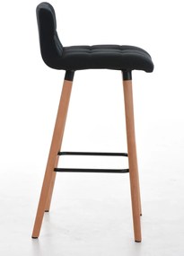 Conjunto de 2 bancos de bar Lincoln em tecido e com estrutura em Cor Natural 42 x 94 x 49 cm Preto