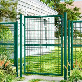 Portão de jardim em aço galvanizado 106 x 6 x 170 cm verde