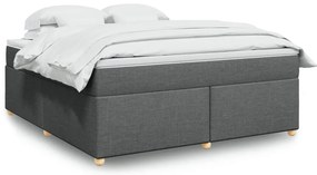 Cama com molas/colchão 180x200 cm tecido cinzento-escuro