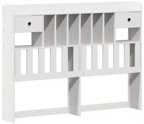 Cama sem colchão 140x190 cm madeira de pinho maciça branco