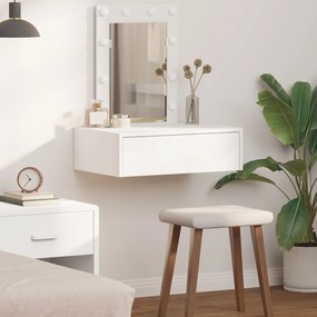 Mesa de Toucador Suspensa com Luzes LED - Branca