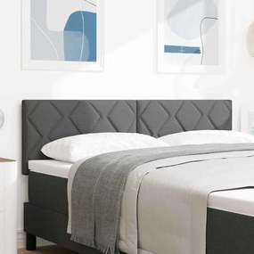 vidaXL Cabeceira Design Blocos Diamante Cinza Escuro 160 cm Tecido