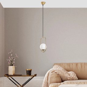 Candeeiro Suspenso Skew – Dourado – 20x171x15 cm
