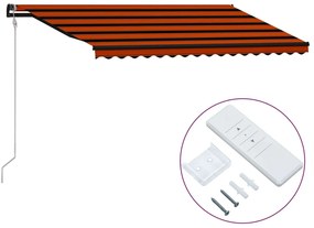 vidaXL Toldo retrátil automático 450x300 cm laranja e castanho
