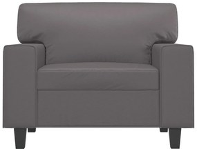 Poltrona 60 cm couro artificial cinzento