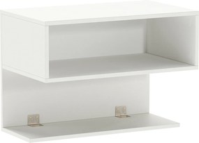 Mesa de Cabeceira Flutuante, 50 x 30 x 36,5 cm, 2 Compartimentos Abertos, Branco