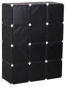 Guarda-roupa Modular Prateleiras De Plástico 12 Cubos com Portas para Armazenamento de Roupas Guarda-roupa Armário Organizador para Brinquedos de Arma