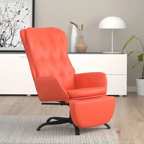 vidaXL Cadeira de descanso c/ apoio de pés couro artificial vermelho