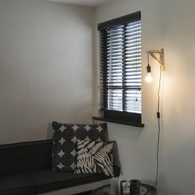 Candeeiro de parede em madeira com preto - Galgje