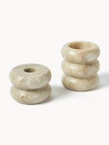 Castiçais e porta-velas tealight em mármore 2 em 1 Orta, conjunto de 2