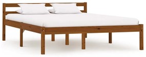 283211 vidaXL Estrutura de cama 140x200 cm madeira pinho maciço castanho mel