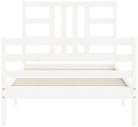 Cama sem colchão 100x200 cm madeira de pinho maciça branco