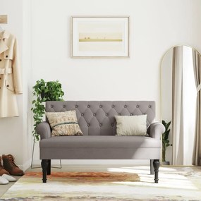 vidaXL Banco com encosto 120x62x75,5 cm tecido cinza-acastanhado