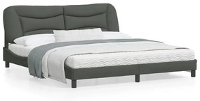 vidaXL Estrutura de cama sem colchão 180x200 cm tecido cinzento-escuro