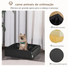 PawHut Cama para Cães Gatos Estofada em Couro PU Cama para Animais de