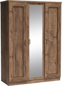 Roupeiro Lircava 112, Carvalho lefkas, 191x135x57cm, 111.21 kg, Portas para roupeiro: Com dobradiças, Número de prateleiras: 5, Número de prateleiras: 5