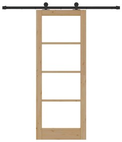 Porta Deslizante com Conjunto de Hardware 'ORKDAL'Madeira Sólida e Vid