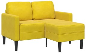 vidaXL Sofá 2 lugares com Chaise em L 125 cm veludo amarela