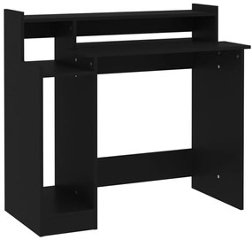 Secretária com luzes LED 97x45x90 cm derivados de madeira preto