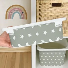 Autocolante para caixa IKEA TROFAST - Estrelas brancas (cinzento)