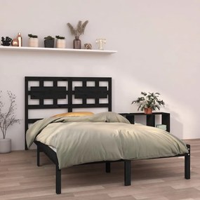 vidaXL Estrutura de cama 140x190 cm madeira maciça preto