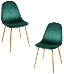Pack 2 Cadeiras Teok Veludo - Verde escuro