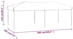 Tenda para festas dobrável 3x6 m antracite