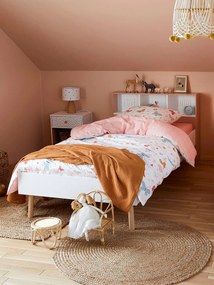 Cama com arrumações para criança, Léa branco claro liso