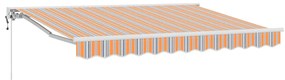 Toldo Retrátil Manual Azul Marinho 350x200 cm Tecido