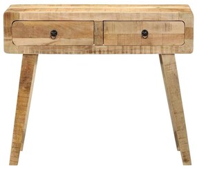 Mesa consola 90x32x75 cm madeira de mangueira áspera maciça