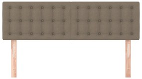 Cabeceira cama 2 pcs tecido 72x5x78/88 cm cinzento-acastanhado