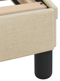 Estrutura de cama sem colchão 160x200 cm tecido cor creme