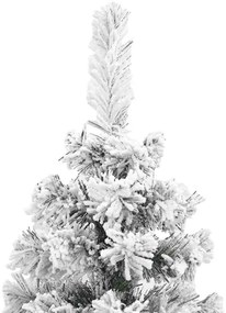 Árvore de Natal artificial fina com neve 240 cm PVC verde