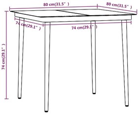 3 pcs conjunto de jantar para jardim com almofadões castanho