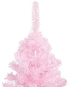 Árvore Natal artificial pré-iluminada c/ bolas PVC rosa