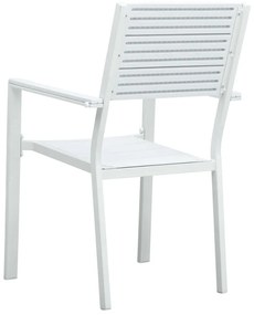 Cadeiras jardim 4 pcs PEAD aspeto madeira branco