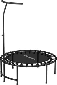 Trampolim de fitness com cordas elásticas, pega ajustável em 5 posições, capacidade de 100 kg, aço, Ø102x132 cm, preto