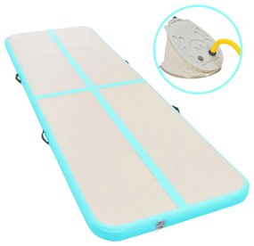 vidaXL Colchão de ginástica insuflável c/ bomba 700x100x10cm PVC verde