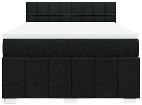 Cama com molas/colchão 160x200 cm tecido preto