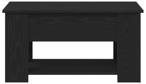 Mesa de Café em Carvalho Preto 79x49x41 cm Feita de Madeira Engenharia
