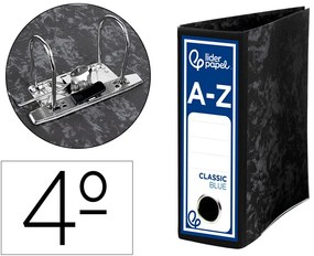 Pasta de Arquivo Classic Blue Cartão Forrado Quarto Gaspeada Preta