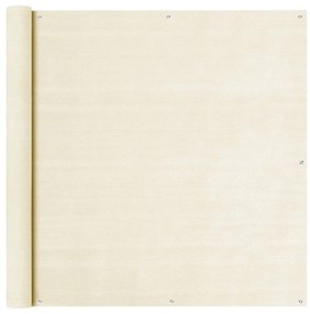 vidaXL Tela de varanda 120x500 cm PEAD cor creme