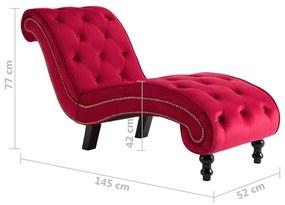 Chaise longue em veludo vermelho