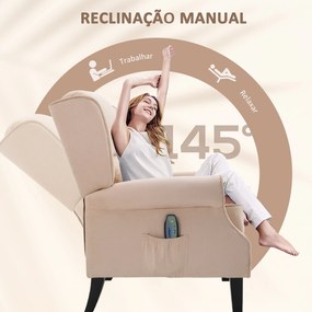 HOMCOM Poltrona de Massagem Poltrona Relax Reclinável com Controlo Rem