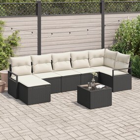 Conjunto de Sofá de Jardim 7 Peças com Almofadas Rattan de Rattan Cast