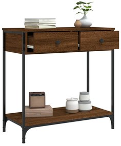 Mesa consola 75x34,5x75 cm derivados madeira carvalho castanho