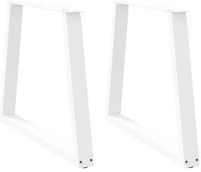 Pernas para mesa de jantar em V, 2 peças, branco, 80x(72-73,3) cm, aço