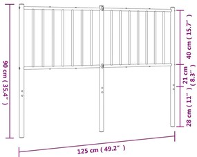 Cabeceira de cama 120 cm metal preto